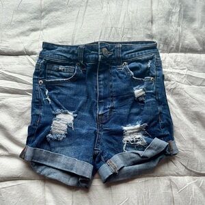 Aeropostale Blue Distressed Jean Shorts